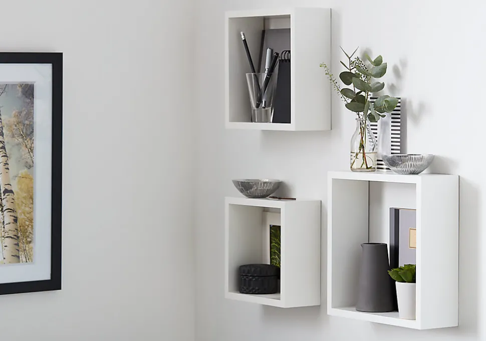 Étagère murale cube modulable Rigga Form, blanc vendue par 3 pièces