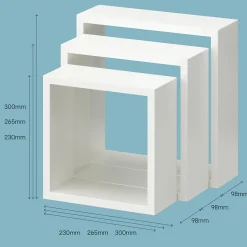 Étagère murale cube modulable Rigga Form, blanc vendue par 3 pièces