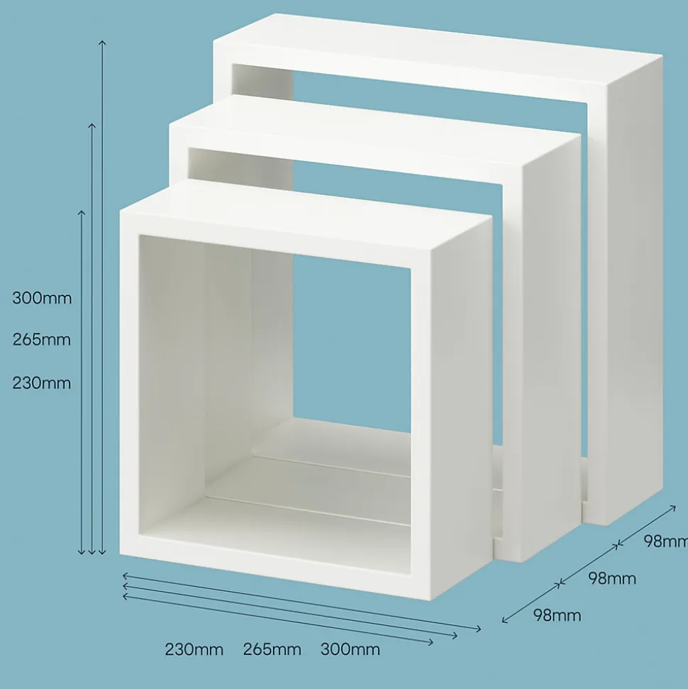Étagère murale cube modulable Rigga Form, blanc vendue par 3 pièces