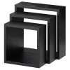 Étagère murale cube modulable Rigga Form, noir vendue par 3 pièces
