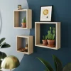 Étagère murale cube modulable Form Rigga effet chêne vendue par 3 pièces
