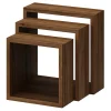 Étagère murale cube modulable Form Rigga effet noyer vendue par 3 pièces