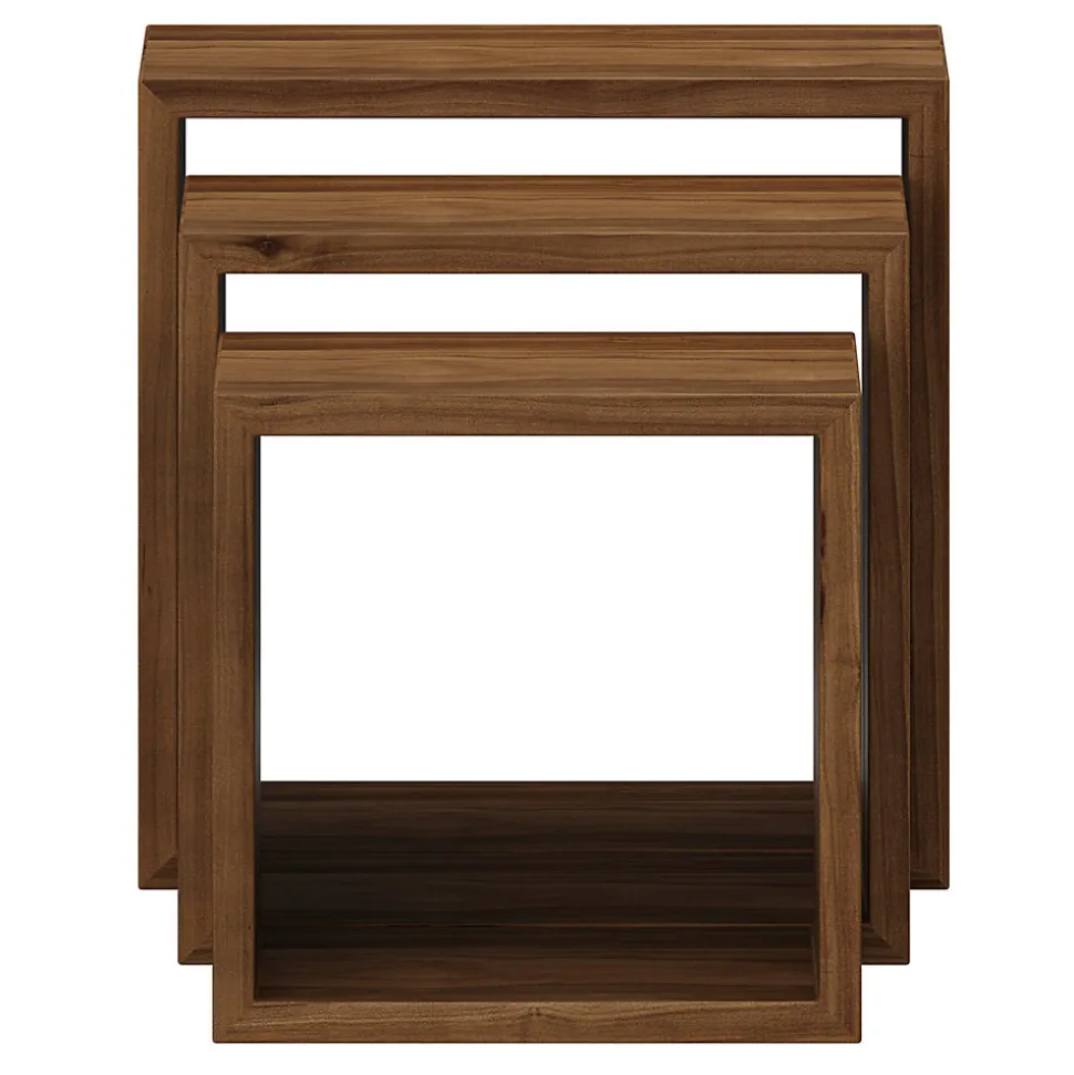 Étagère murale cube modulable Form Rigga effet noyer vendue par 3 pièces