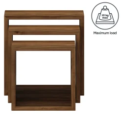 Étagère murale cube modulable Form Rigga effet noyer vendue par 3 pièces