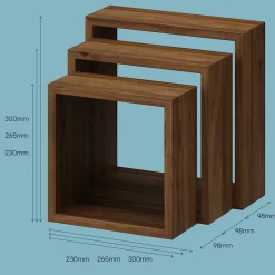 Étagère murale cube modulable Form Rigga effet noyer vendue par 3 pièces