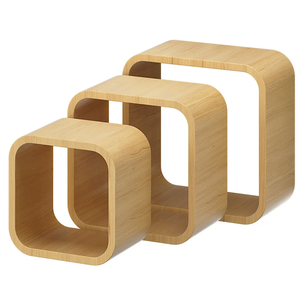 Étagère murale cube modulable Cusko Form, bois effet chêne vendue par 3 pièces