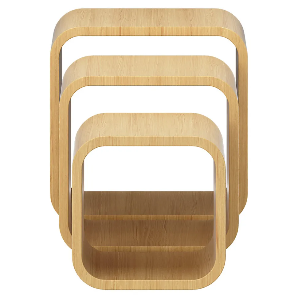 Étagère murale cube modulable Cusko Form, bois effet chêne vendue par 3 pièces