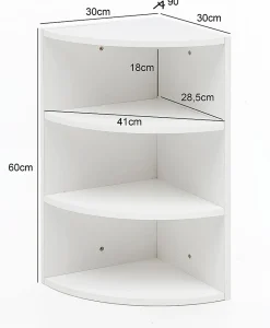 Étagère Murale en Bois 3 Niveaux 30x60x30 cm Cuisine ou Salon FineBuy