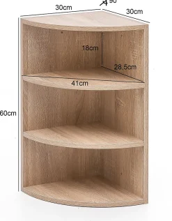 Étagère Murale en Bois 3 Niveaux 30x60x30 cm Cuisine ou Salon FineBuy