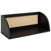 Étagère murale en cannage - Noir et beige