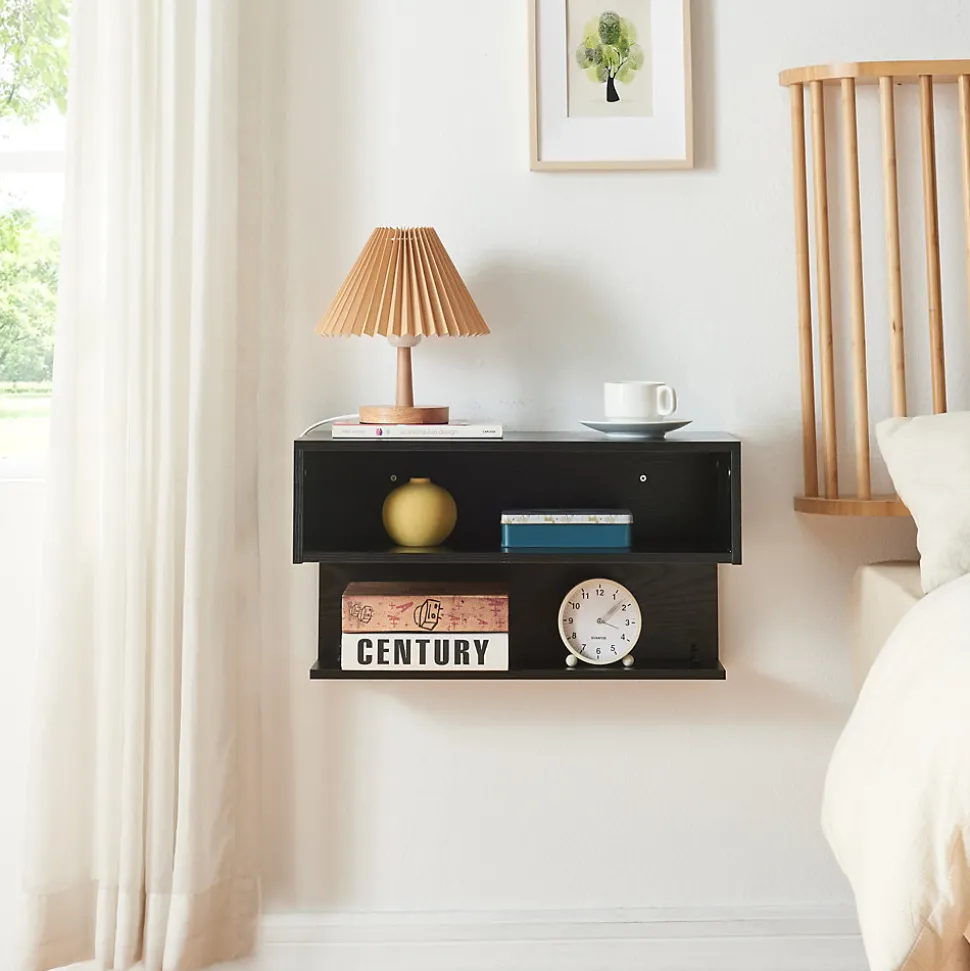 Étagère murale Gauldal 57 x 30 x 32 cm noir en.casa