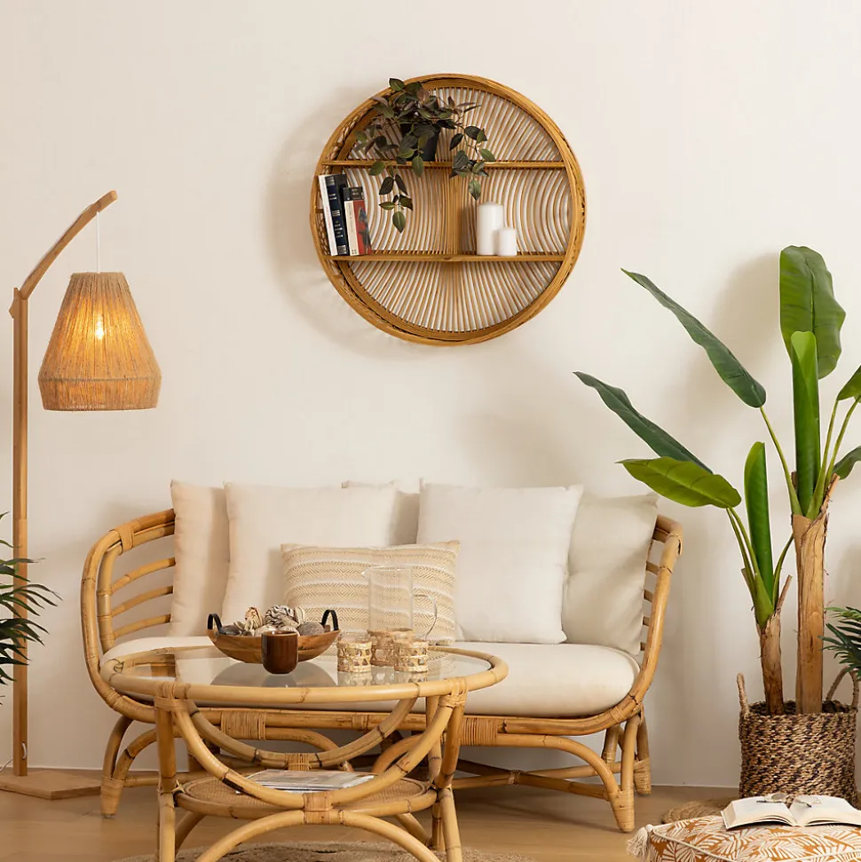 Étagère murale Ina - bambou - D70 cm - Atmosphera