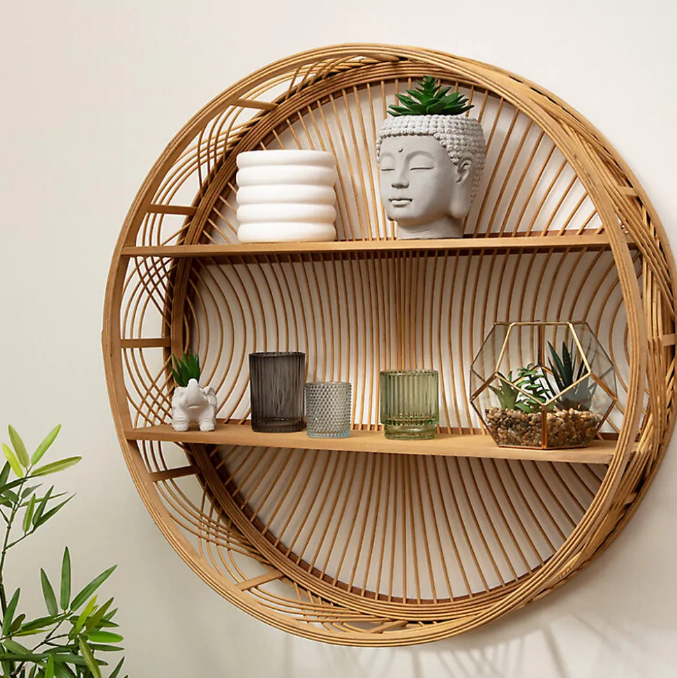 Étagère murale Ina - bambou - D70 cm - Atmosphera