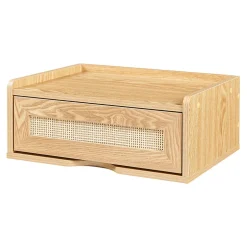 Étagère murale Ljuredsoo 40 x 30 x 17 cm effet chêne aspect rotin en.casa