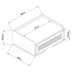 Étagère murale Ljuredsoo 40 x 30 x 17 cm effet chêne aspect rotin en.casa