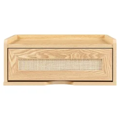Étagère murale Ljuredsoo 40 x 30 x 17 cm effet chêne aspect rotin en.casa