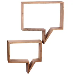 Étagère murale Lot de 2 Bois Massif Étagère Acacia Étagère à livres FineBuy