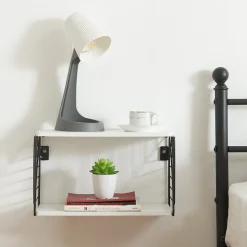 Étagère murale Moss 39 x 18 x 23 cm noir blanc en.casa