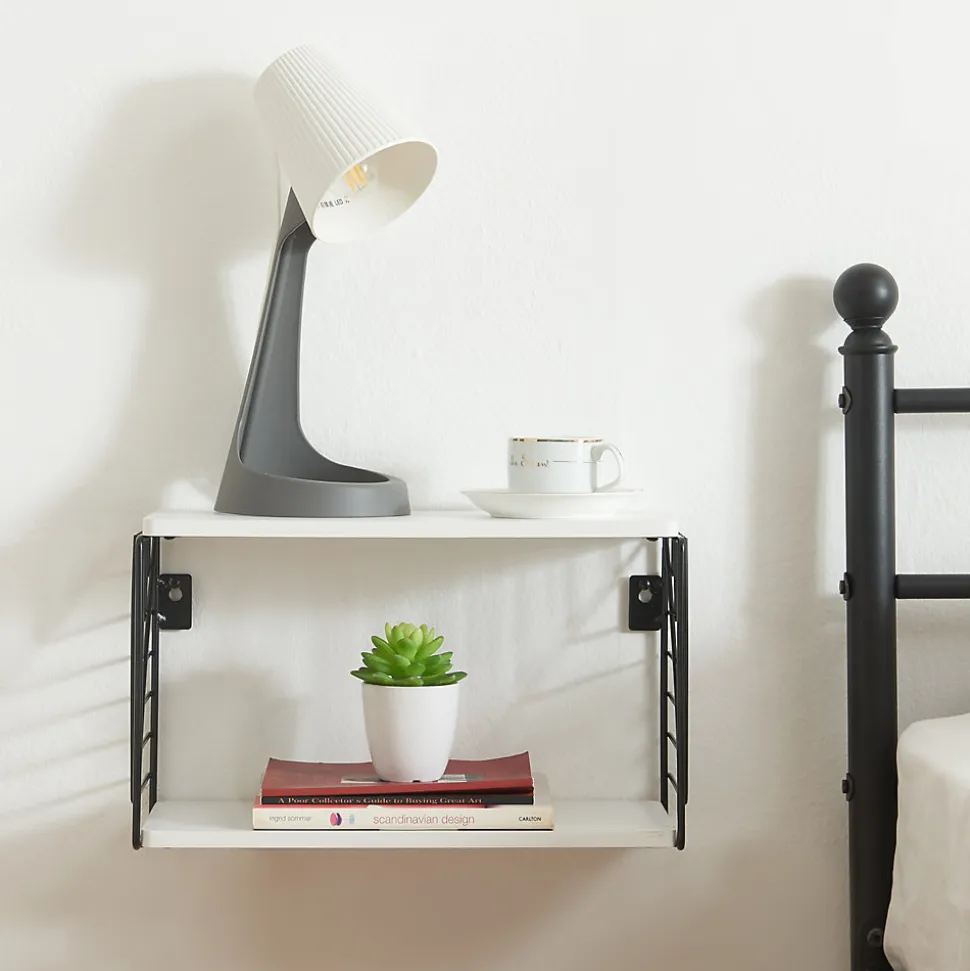 Étagère murale Moss 39 x 18 x 23 cm noir blanc en.casa
