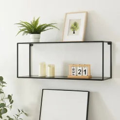 Étagère murale Notodden acier 90 x 25 x 35 cm noir en.casa