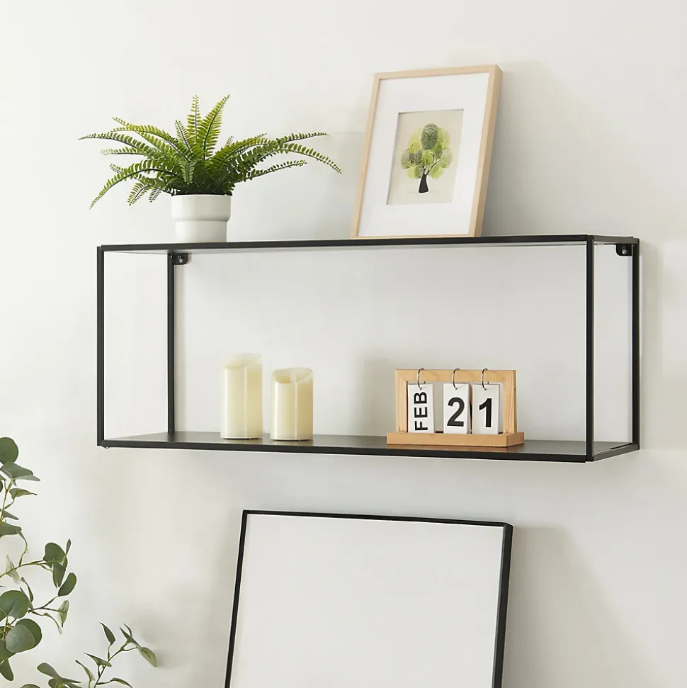 Étagère murale Notodden acier 90 x 25 x 35 cm noir en.casa