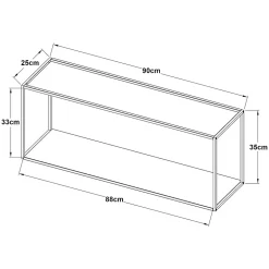 Étagère murale Notodden acier 90 x 25 x 35 cm noir en.casa