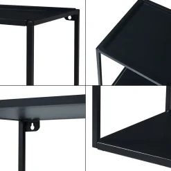 Étagère murale Notodden acier 90 x 25 x 35 cm noir en.casa