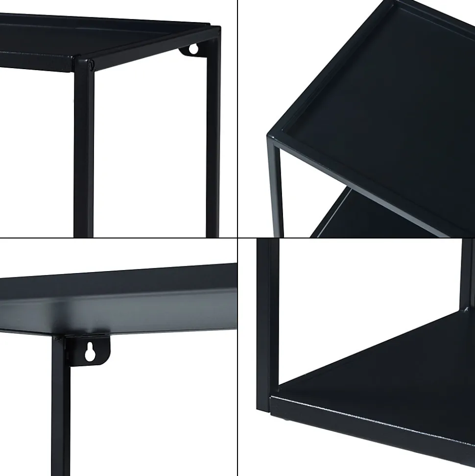 Étagère murale Notodden acier 90 x 25 x 35 cm noir en.casa