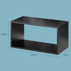 Étagère murale rectangulaire GoodHome Rigga noir L. 60 cm