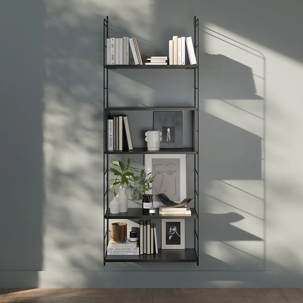Étagère murale rectangulaire GoodHome Rigga noir L. 60 cm