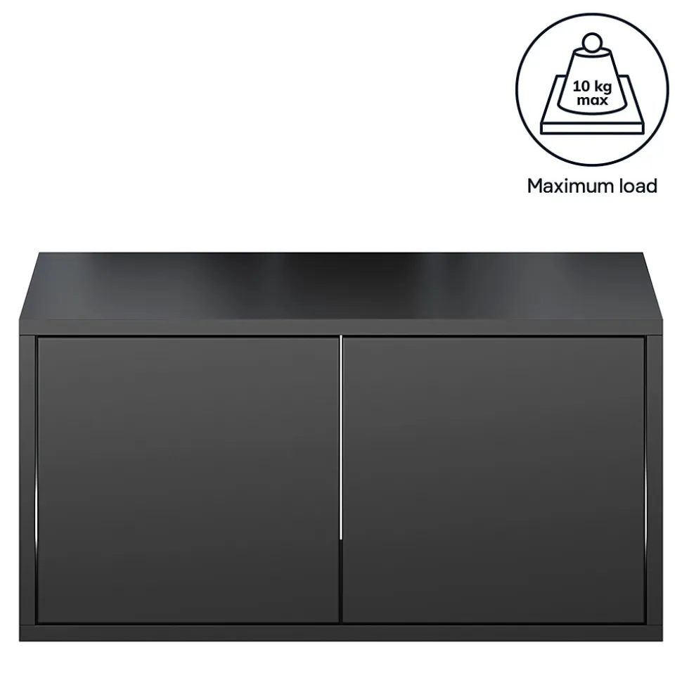 Étagère murale rectangulaire avec portes GoodHome Rigga noir L. 60 cm