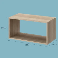 Étagère murale rectangulaire GoodHome Rigga effet chêne L. 60 cm