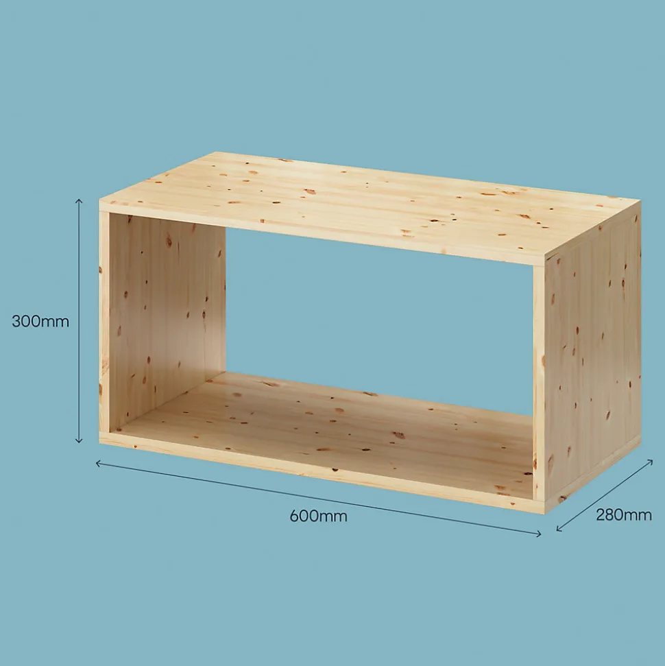 Étagère murale rectangulaire en pin massif GoodHome Rigga L. 60 cm