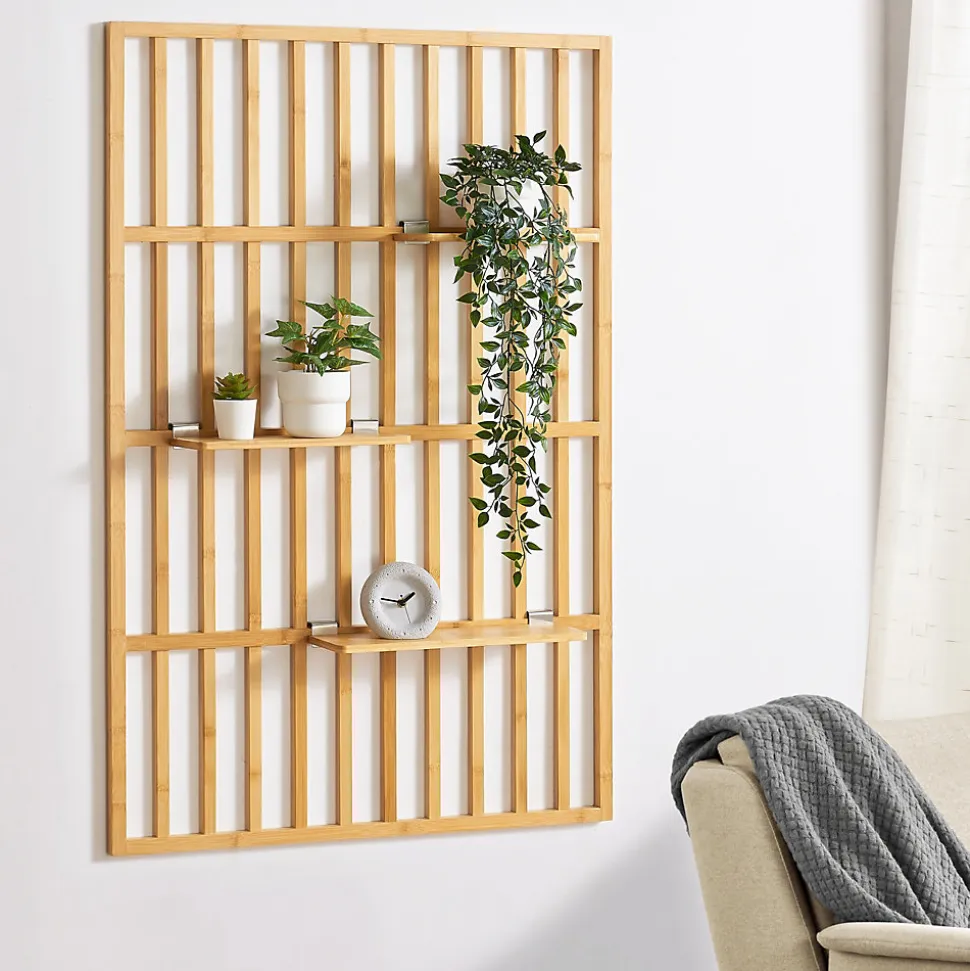 Étagère murale Roest bambou 120 x 80 x 13 cm naturel en.casa