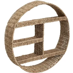 Étagère murale ronde - métal & fibre naturelle D58 cm - Atmosphera