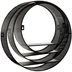 Étagère murale ronde Atmosphera P.10 cm noir vendue par 3 pièces