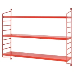 Étagère murale Strängnäs à 3 niveaux modulables 50 x 60 x 15 cm rouge en.casa