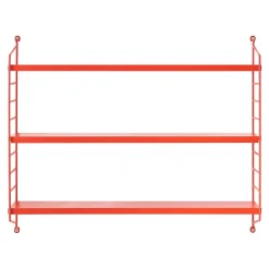 Étagère murale Strängnäs à 3 niveaux modulables 50 x 60 x 15 cm rouge en.casa