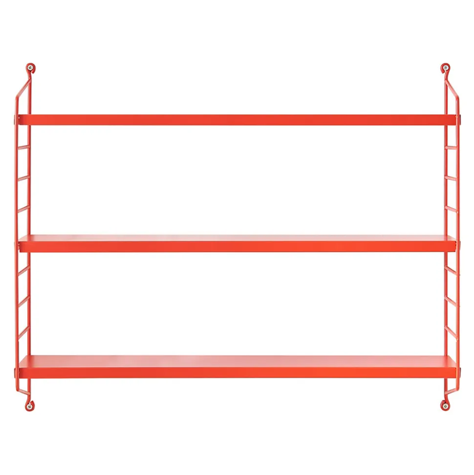 Étagère murale Strängnäs à 3 niveaux modulables 50 x 60 x 15 cm rouge en.casa