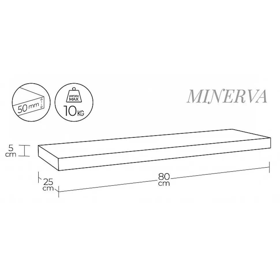 Étagère murale, étagère alvéolée, étagère en bois, étagère murale, orange, 80x25x5 cm - Minerva