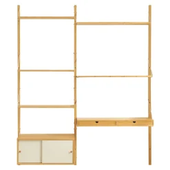 Étagère murale Tingvoll bambou 176 x 147 x 34 cm naturel en.casa