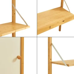 Étagère murale Tingvoll bambou 176 x 147 x 34 cm naturel en.casa