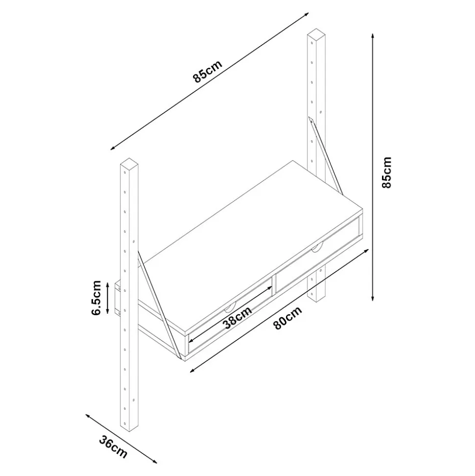 Étagère murale Tingvoll bambou 85 x 85 x 36 cm naturel en.casa