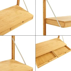 Étagère murale Tingvoll bambou 85 x 85 x 36 cm naturel en.casa