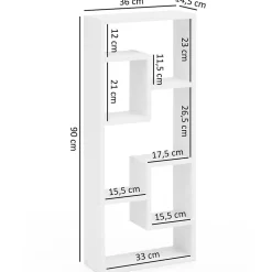 Étagère Murale 36x90x14,5 cm Étagère Suspendue Flottante Design Moderne FineBuy