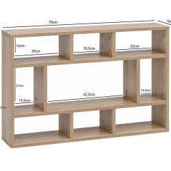Étagère Murale 75x51x16 cm Étagère Suspendue Flottante Design Moderne FineBuy