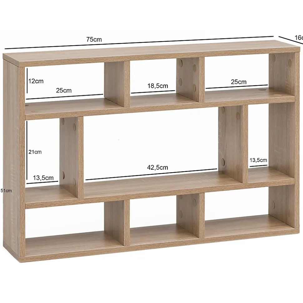 Étagère Murale 75x51x16 cm Étagère Suspendue Flottante Design Moderne FineBuy
