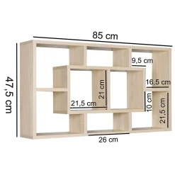 Étagère Murale 85x47,5x16 cm Étagère Suspendue Flottante Design Moderne FineBuy
