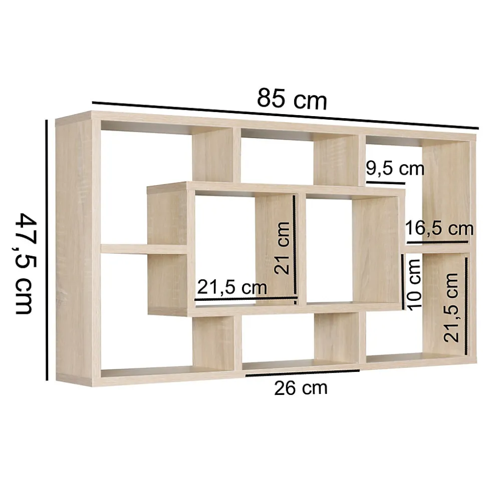 Étagère Murale 85x47,5x16 cm Étagère Suspendue Flottante Design Moderne FineBuy