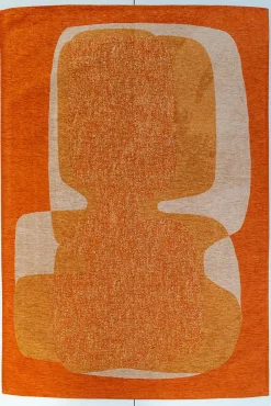 Tapis - Collection Poum Poum Beneffito - Orange Cocktail - Tapis d'intérieur moderne et doux - Rectangulaire - 80 x 150 cm